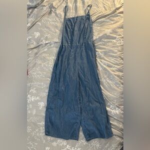 Old Navy Textured Blue Knit Jumpsuit